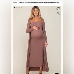 Pink Blush ribbed maternity two piece dress